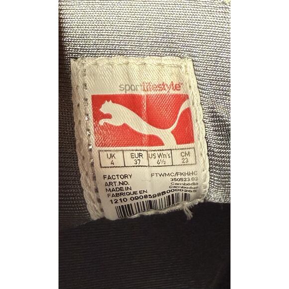 Puma Sport Lifestyle Suede Women’s US Size 6.5 Grey/Turquoise Slightly Worn - Picture 6 of 7